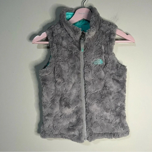 The North Face Reversible Mossbud Swirl Insulated Vest Girls Size 6 Youth - Picture 1 of 14